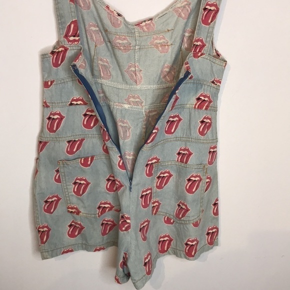 Handmade Rolling Stones chambray print romper - Picture 9 of 12